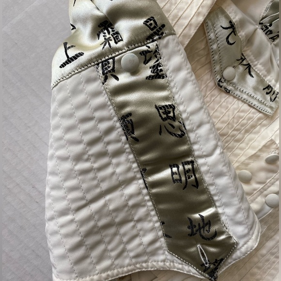 Raven Bustier style Jacket White Sateen with Black Characters size M - Picture 8 of 14